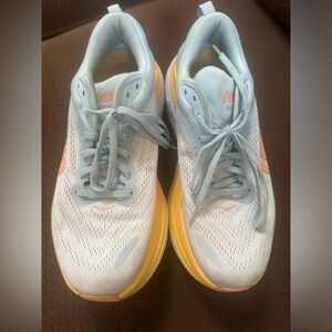 Hoka Bondi 8 summer song/ country air women’s blue, white, yellow size 10B